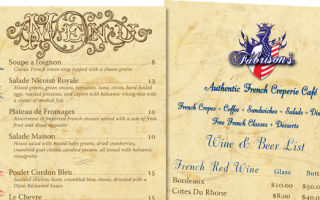 Fabrisons Authentic French Cafe and Creperie | Dinner Menu